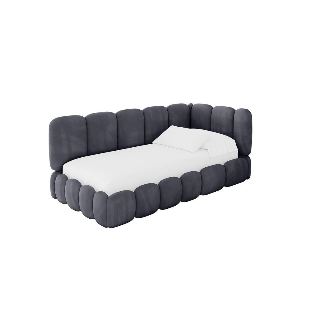 ALTDECOR JEDNOLŮŽKOVÁ POSTEL pro mládež s úložným prostorem, vlevo - AVRY 100x200 tmavě šedá