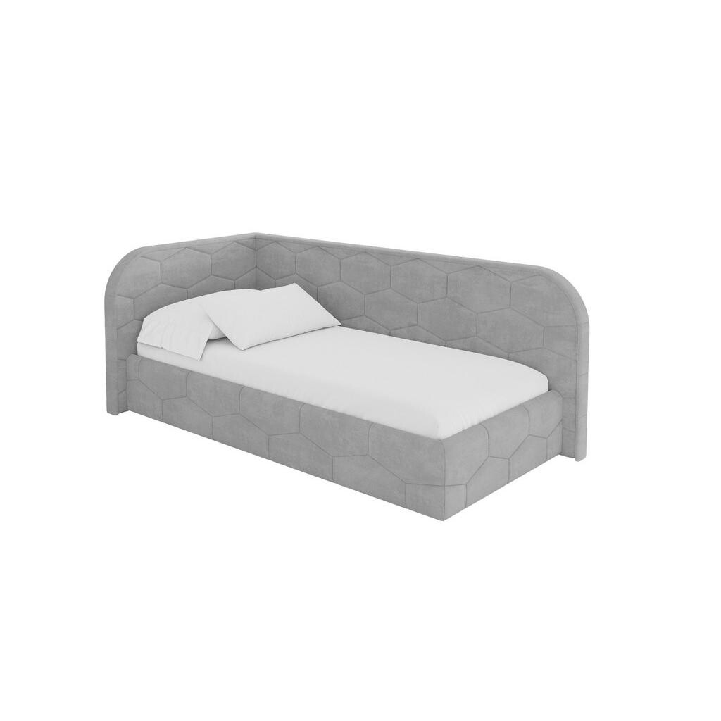 ALTDECOR JEDNOLŮŽKOVÁ POSTEL pro mládež s úložným prostorem a matrací H3/H4, vpravo - JAXY 100x200 šedá