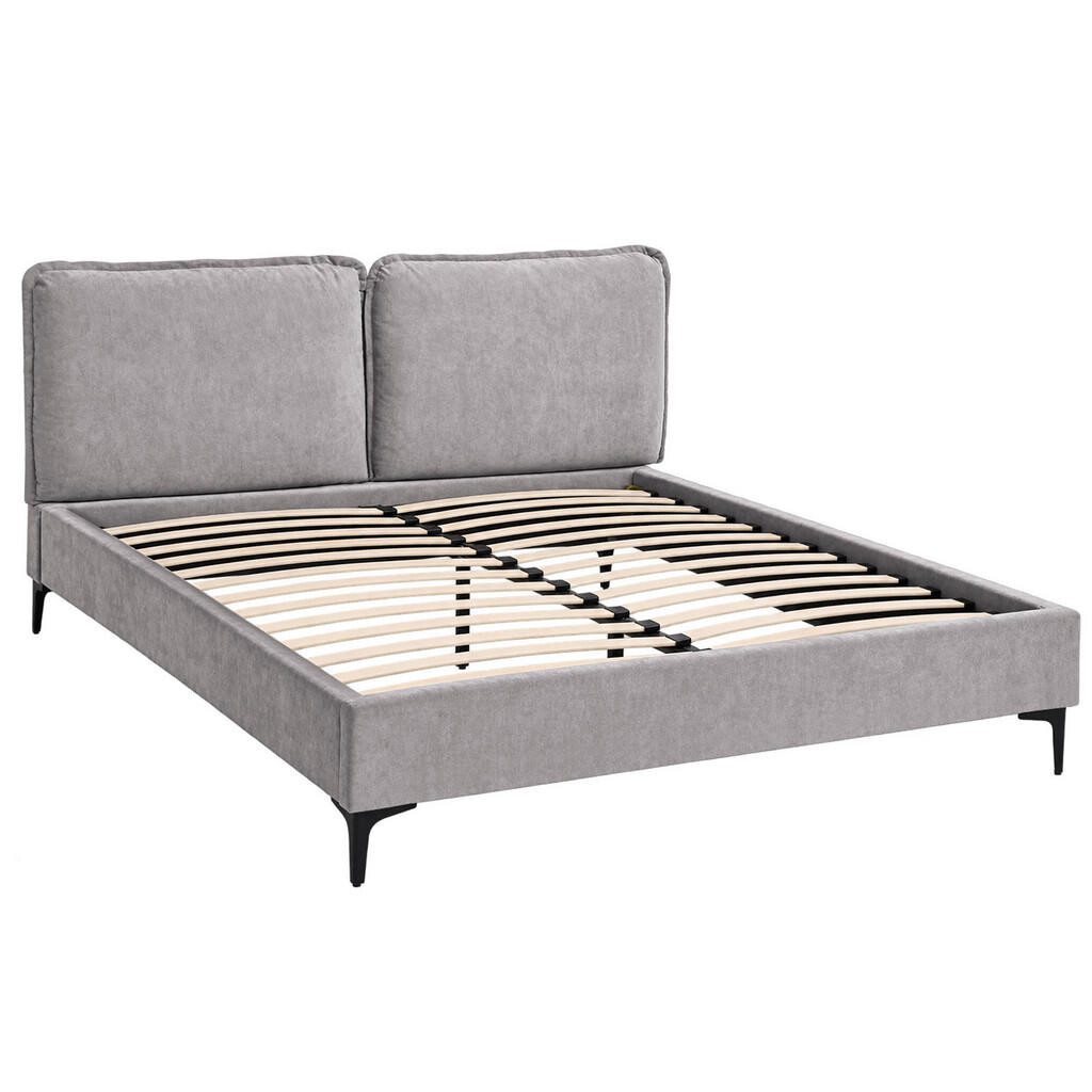 Beautysofa ČALOUNĚNÁ POSTEL Sombra, manželská postel 160x200 cm bez matrace, žinylková látka, šedá