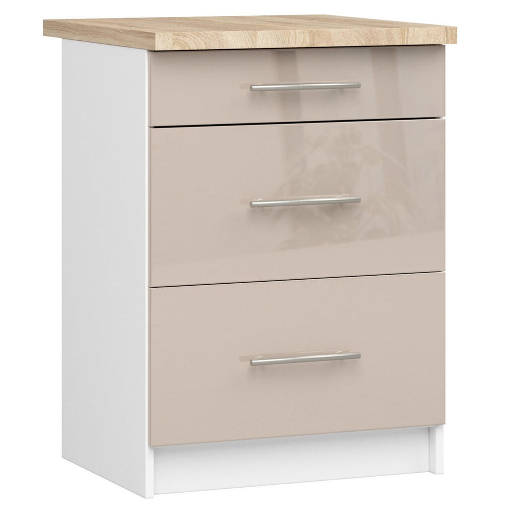 RAUMHIRSCH FURNITURE SPODNÍ SKŘÍŇKA bílá, lesklá cappuccino 85/60/46
