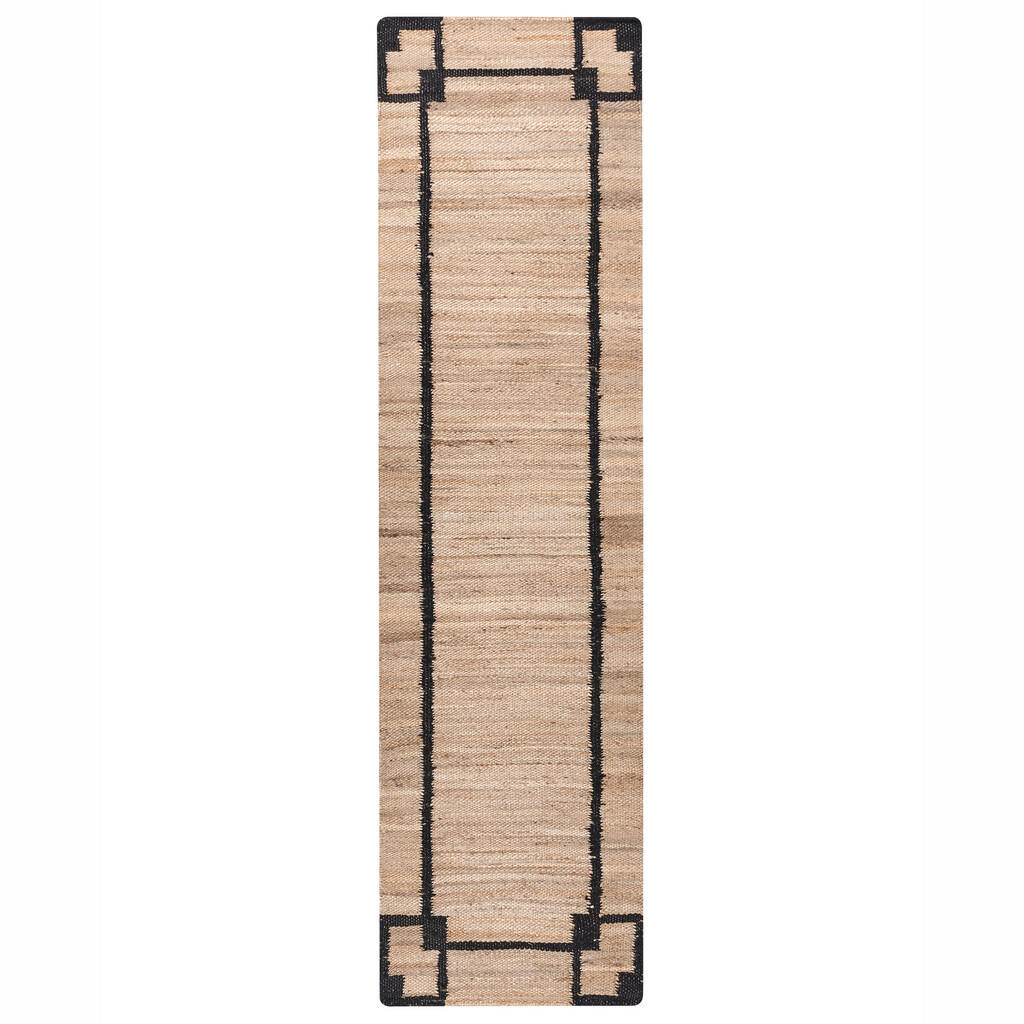 Beliani KOBEREC Černý/Béžový 80/300 cm Juta Gondia