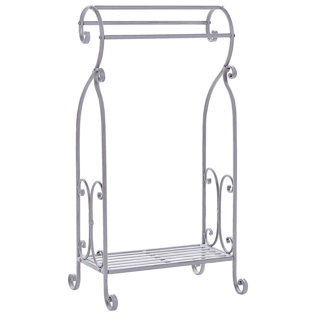 Beliani STOJAN NA RUČNÍKY Antik Look šedý 49 x 91 cm Linares