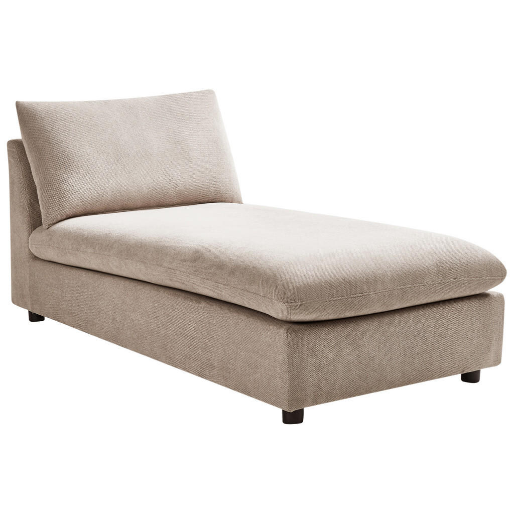 Beliani ČALOUNĚNÉ LEHÁTKO CHAISE LONGUE Látka Taupe Vizille