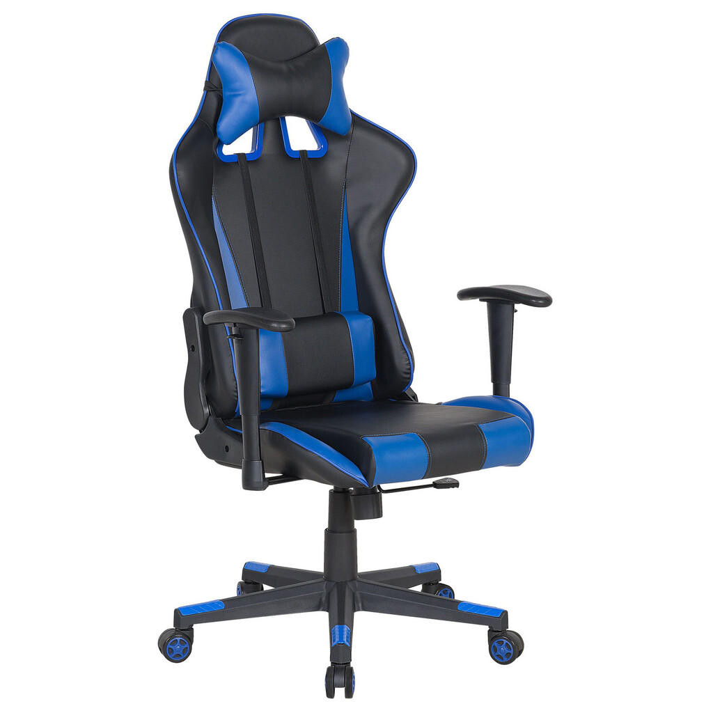 Beliani KANCELÁŘSKÁ ŽIDLE Umělá kůže Černá Gamer
