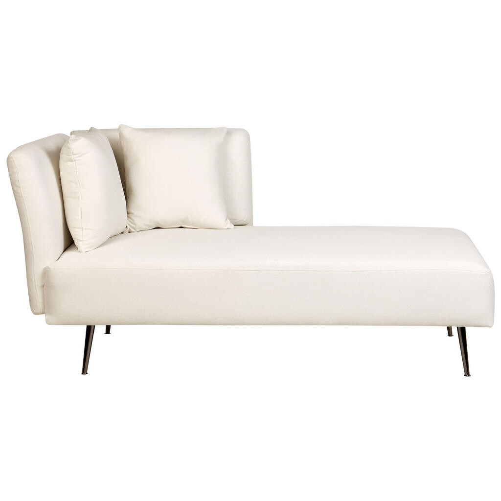 Beliani ČALOUNĚNÉ LEHÁTKO CHAISE LONGUE krémově bílé levostranné Riom