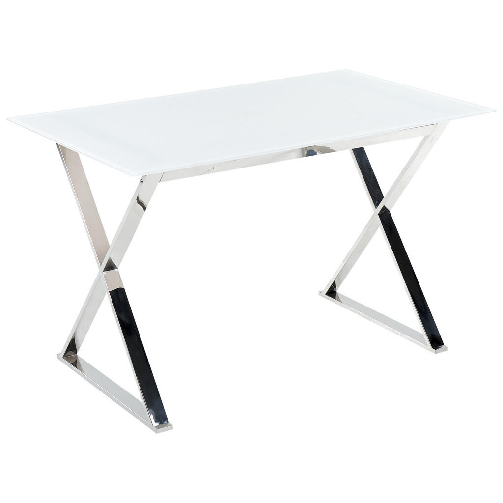 Beliani JÍDELNÍ STŮL 120/70/75 cm Bílý, Stříbrně zbarvený Obdélníkový Attica