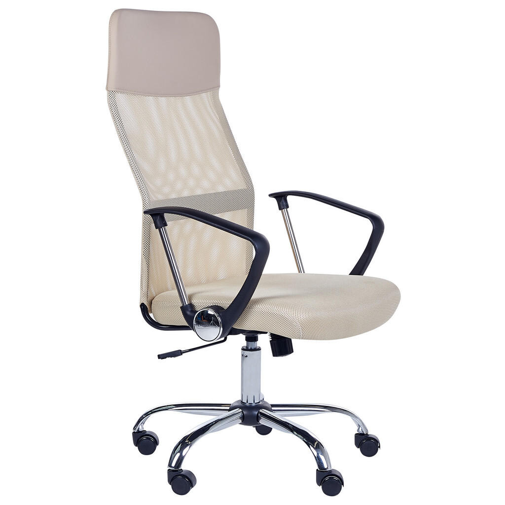 Beliani KANCELÁŘSKÁ ŽIDLE Polyester Béžová Design