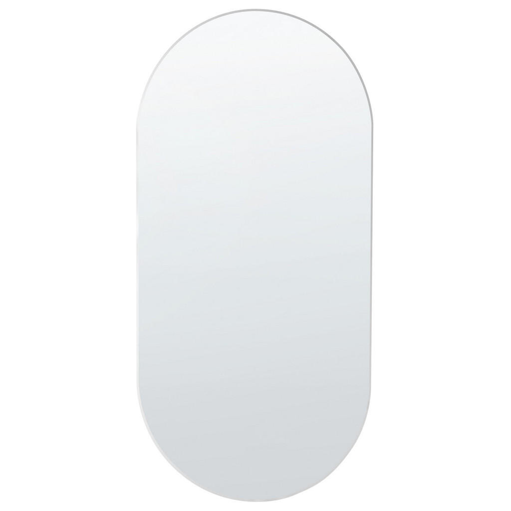 Beliani NÁSTĚNNÉ ZRCADLO oválné 40/80 cm Stříbrné Alfortville