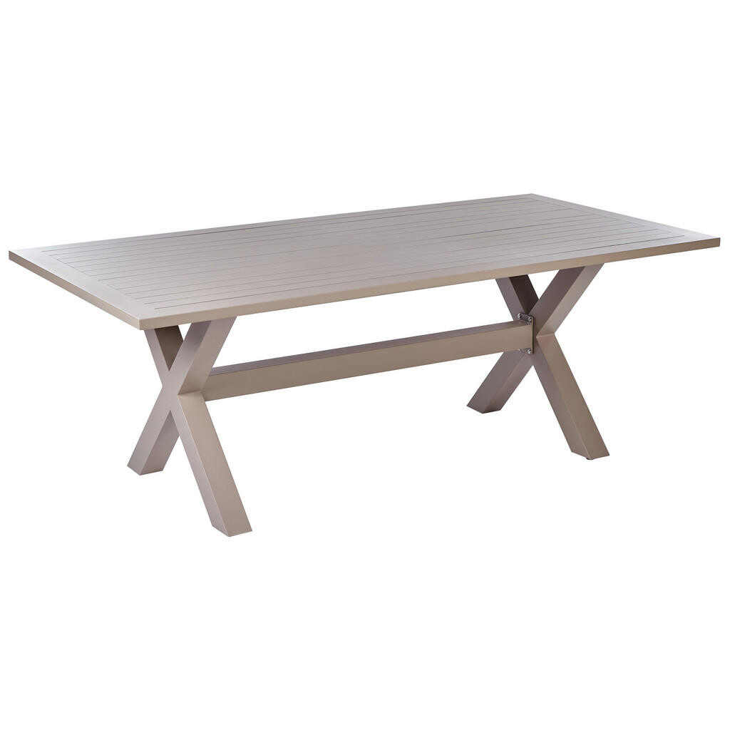 Beliani ZAHRADNÍ STŮL 200/105 cm Kov Taupe Cascais