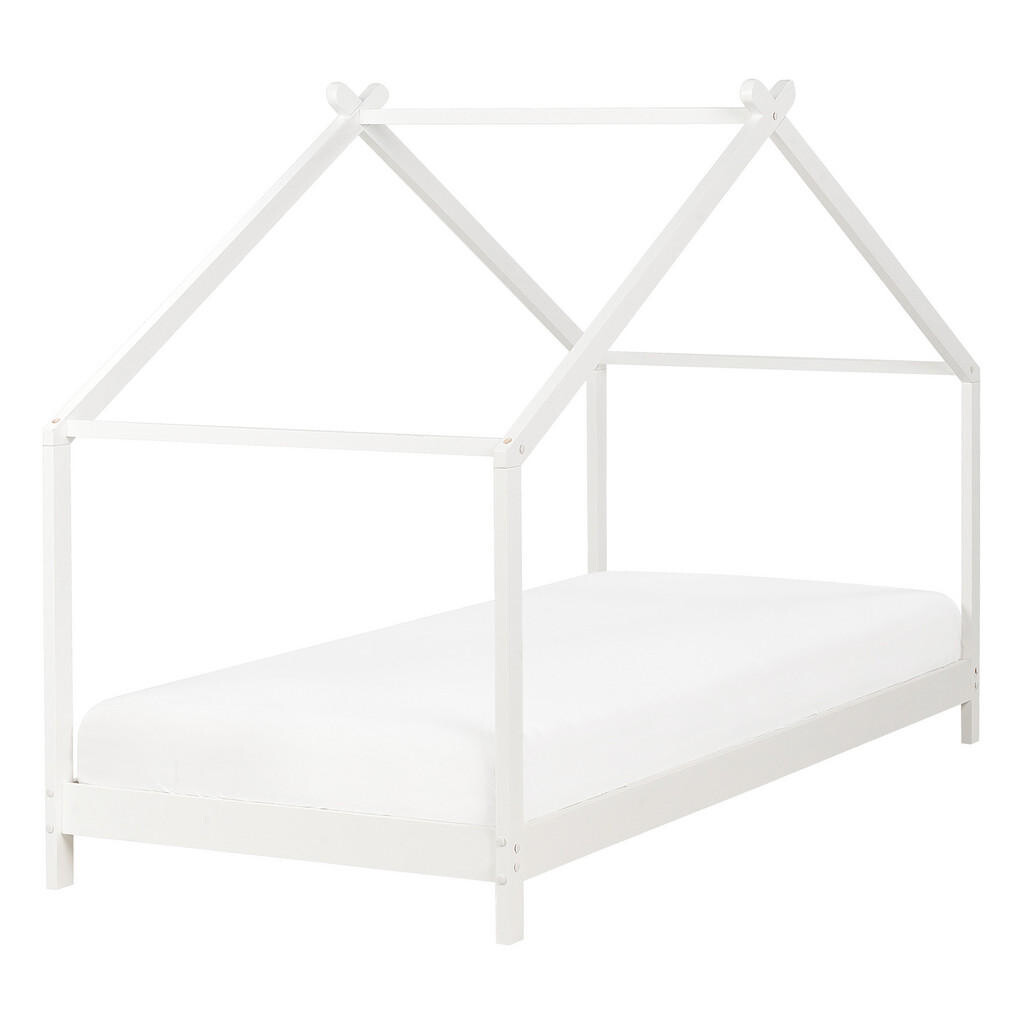 Beliani DĚTSKÁ POSTEL DOMEČEK Bílá 90-200 cm Orlu