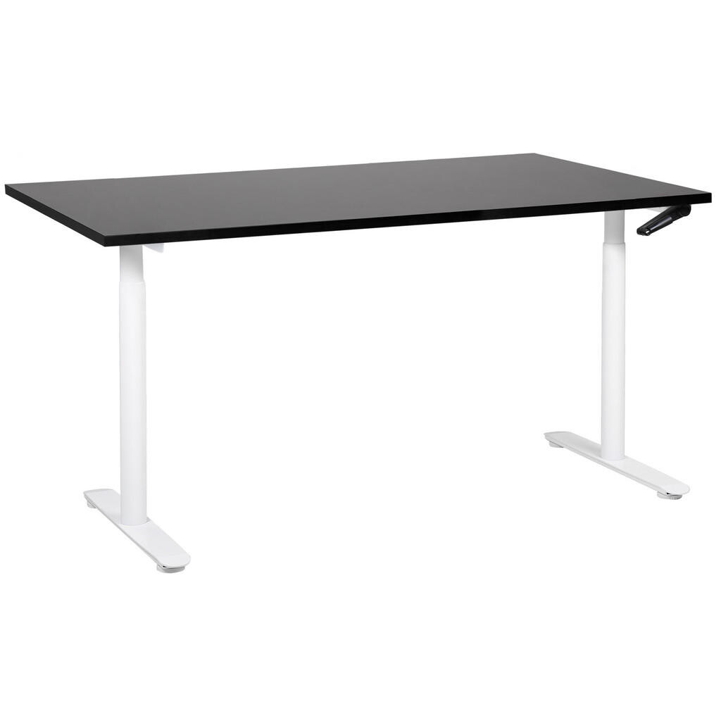 Beliani VÝŠKOVĚ NASTAVITELNÝ Psací stůl Manuell 160/72 cm Černý Destin IV