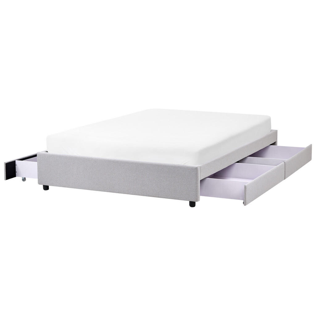 Beliani POSTEL 140/200 cm Světle šedá Prades