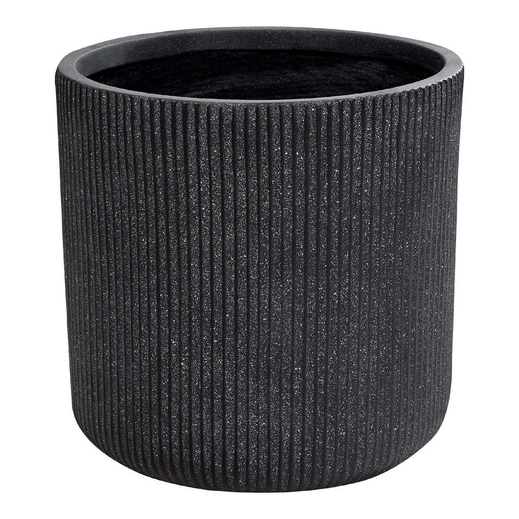Beliani KVĚTINÁČ grafitově šedý kulatý 37/37/37 cm Oreoi