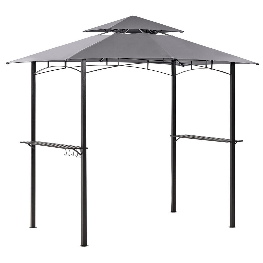 Beliani ZAHRADNÍ PAVILON Ocel šedý 240/148 cm Naro