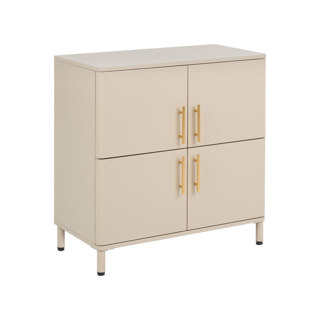 Beliani SIDEBOARD se 4 dveřmi Kov Béžový Ombura