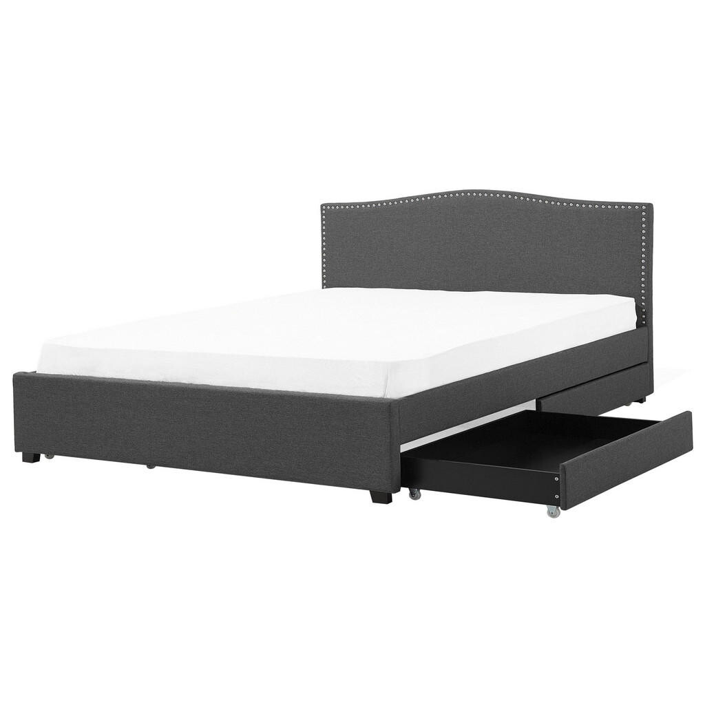 Beliani ČALOUNĚNÁ POSTEL 180/200 cm Tmavě šedá Montpellier