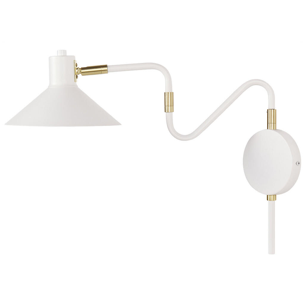 Beliani NÁSTĚNNÁ LAMPA Bílá/Zlatá Baliem