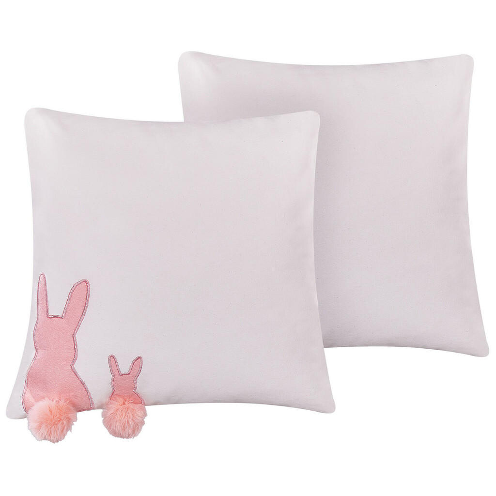 Beliani DEKORATIVNÍ POLŠTÁŘ sada 2 ks Bílý 45/45 cm Phlox
