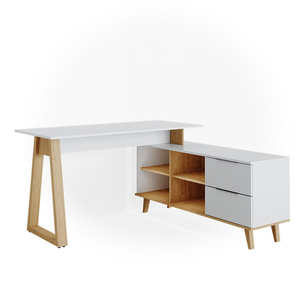 Vicco STŮL Nautica Bílá 138 x 60 cm se zásuvkami XXL