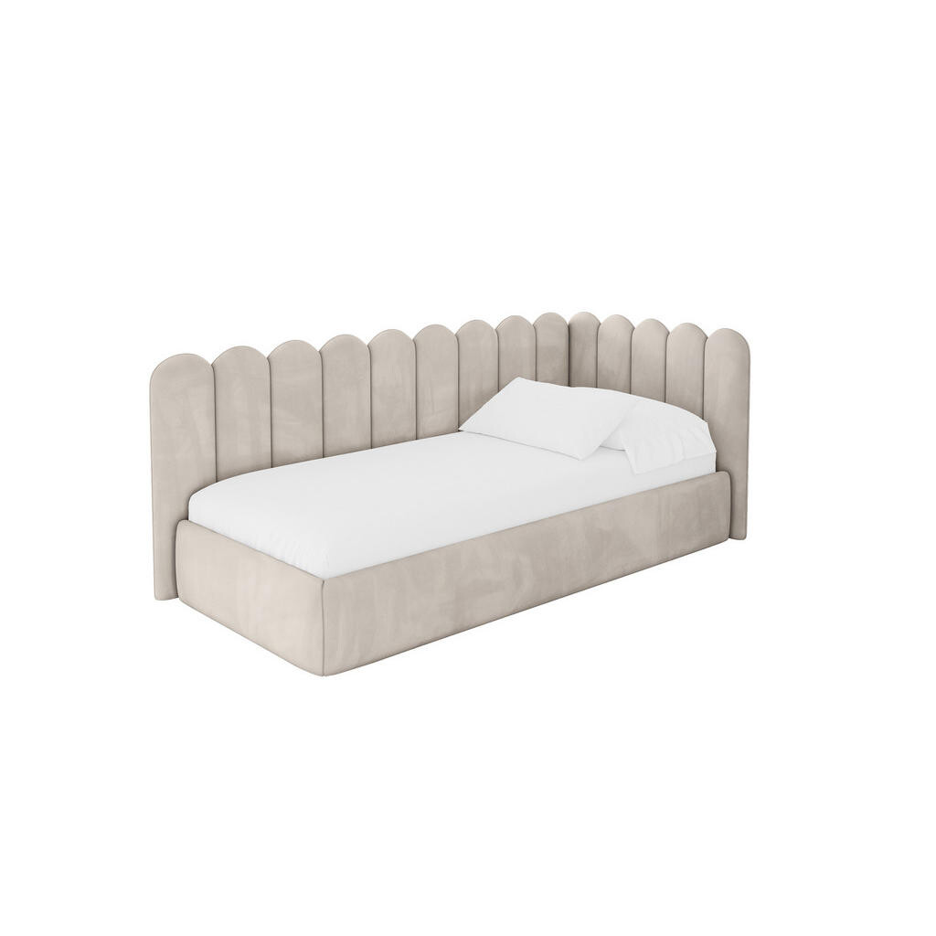 ALTDECOR JEDNOLŮŽKOVÁ POSTEL pro mládež s úložným prostorem, vlevo - ARTY 100x200 béžová
