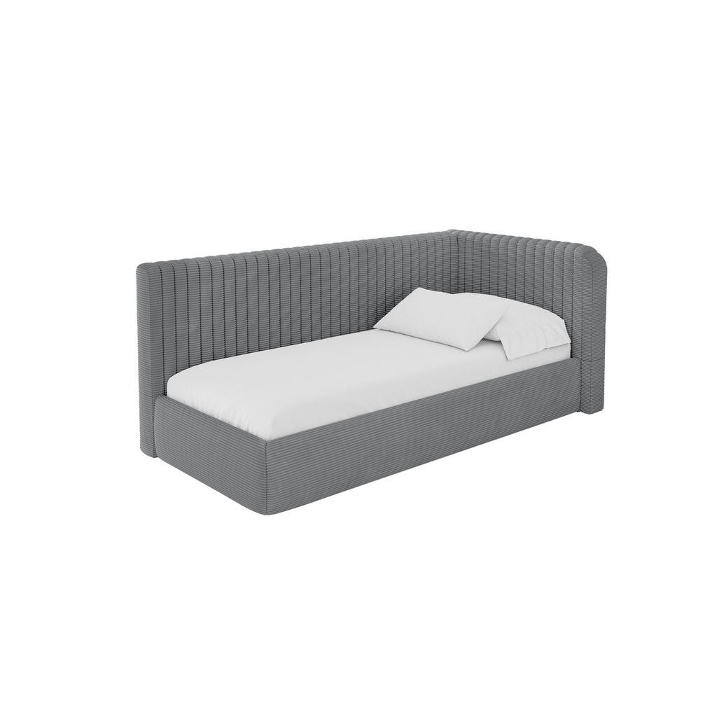 ALTDECOR JEDNOLŮŽKOVÁ POSTEL pro mládež s úložným prostorem, vlevo - AURY 90x200 tmavě šedá
