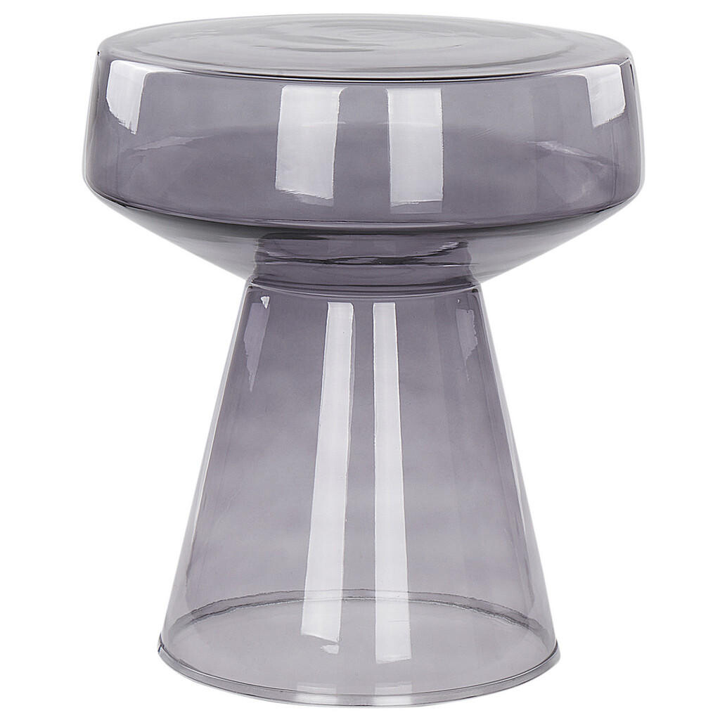 Beliani PŘÍSTAVNÝ STOLEK Rauchglas šedý kulatý 37 cm Laguna