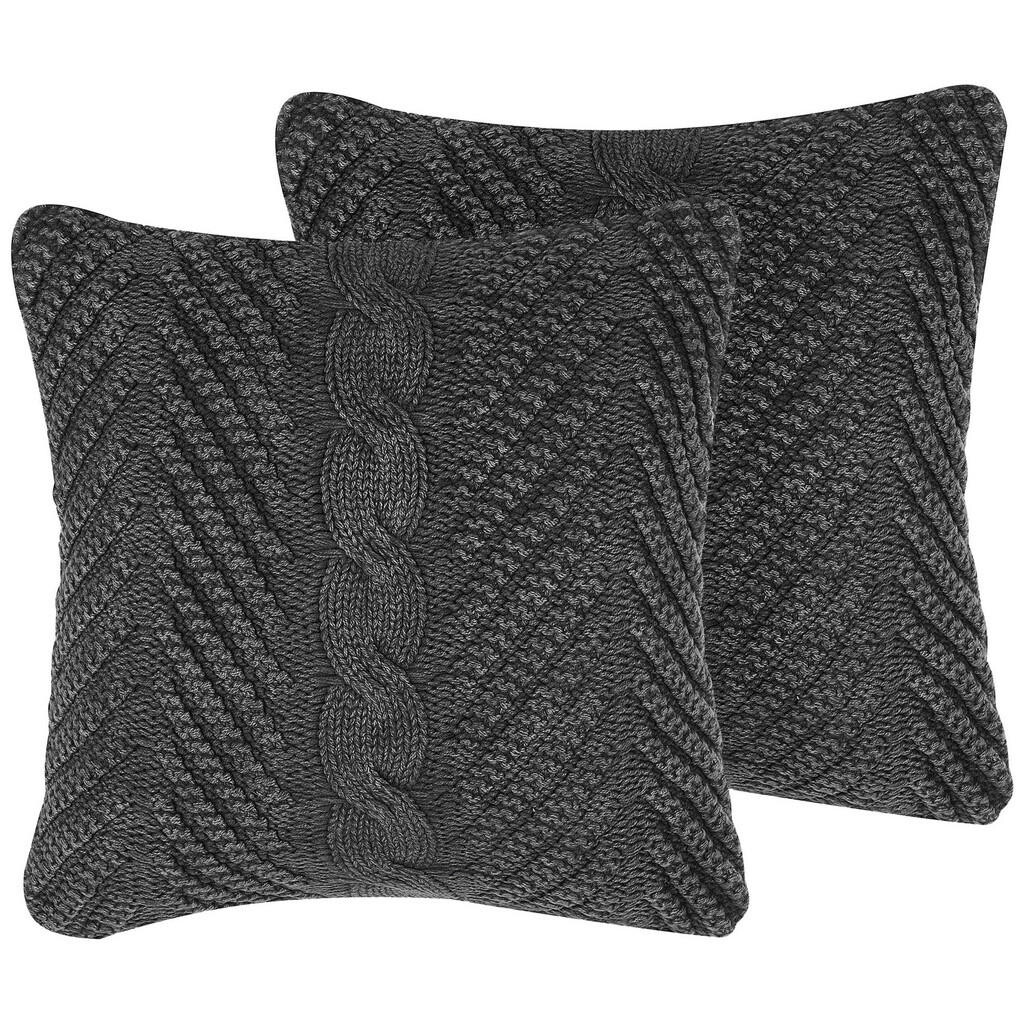 Beliani DEKORATIVNÍ POLŠTÁŘ sada 2 ks Tmavě modrý 45/45 cm Konni