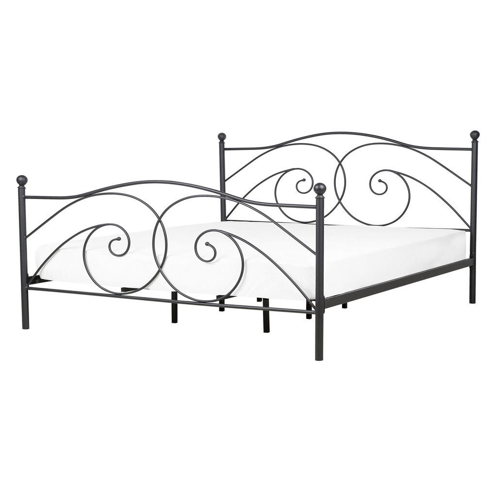 Beliani KOVOVÁ POSTEL 140/200 cm Černá Dinard