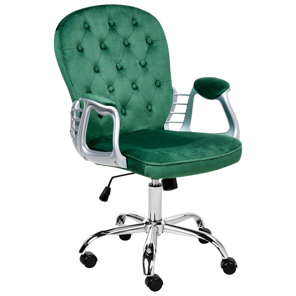Beliani KANCELÁŘSKÁ ŽIDLE Sametová látka Zelená Princess