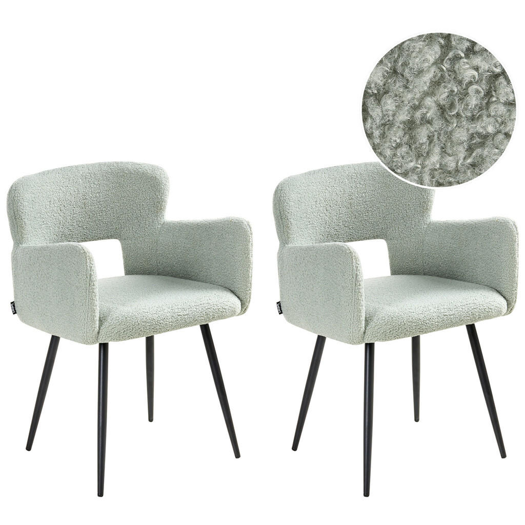 Beliani JÍDELNÍ ŽIDLE sada 2 ks Světle zelená Sanilac