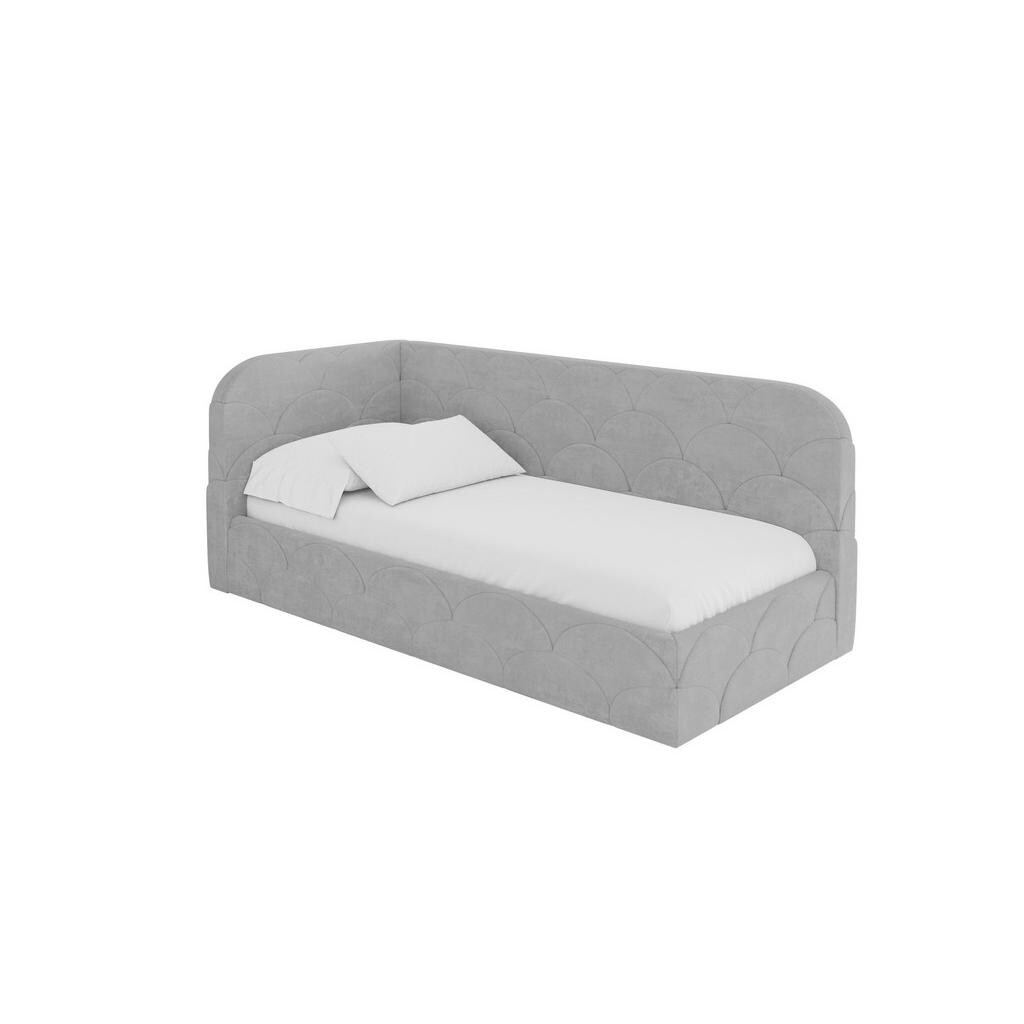 ALTDECOR JEDNOLŮŽKOVÁ POSTEL pro mládež s úložným prostorem, vpravo - ELRY 90x200 šedá