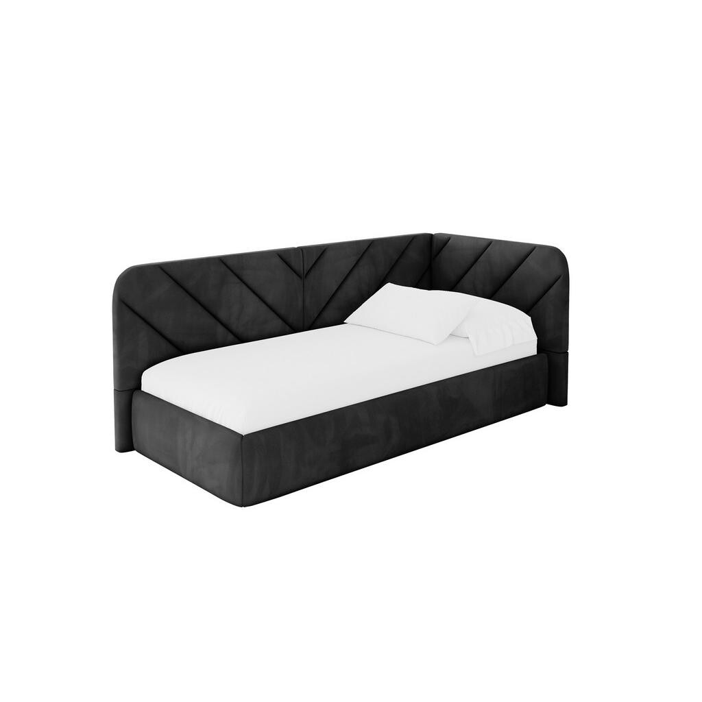 ALTDECOR JEDNOLŮŽKOVÁ POSTEL pro mládež s úložným prostorem, vlevo - FIKY 80x200 černá