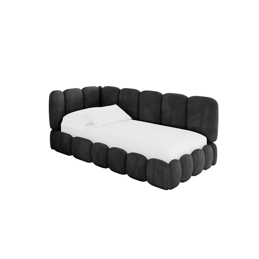 ALTDECOR JEDNOLŮŽKOVÁ POSTEL pro mládež s úložným prostorem, vpravo - AVRY 80x200 černá