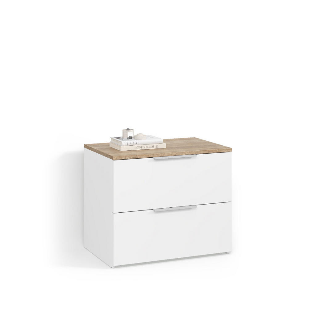 Livinity® KOMODA Piave Bílá/Sonoma 60 x 50 cm se 2 zásuvkami