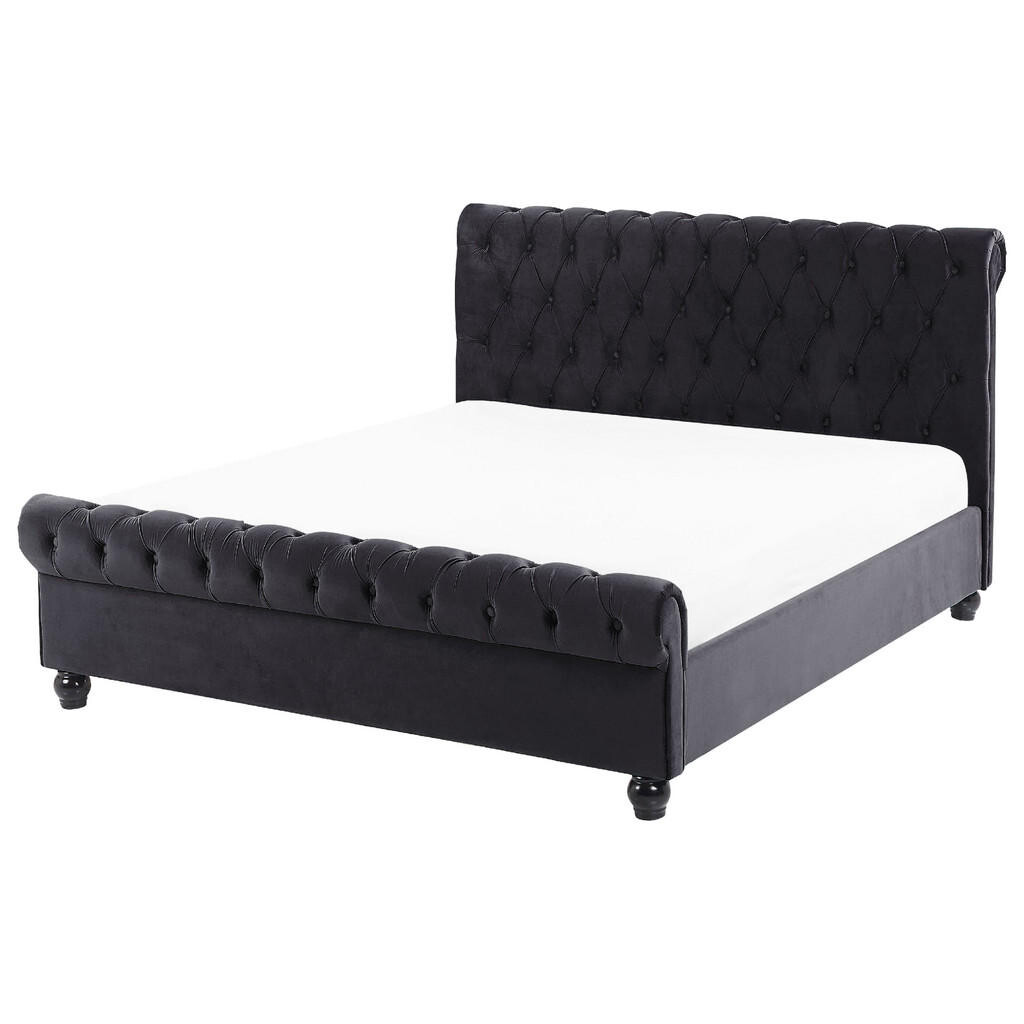 Beliani POSTEL 140/200 cm Černá Avallon