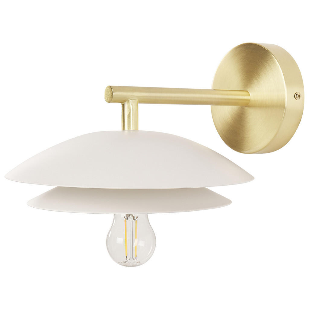 Beliani NÁSTĚNNÁ LAMPA Bílá/Zlatá Lasolo
