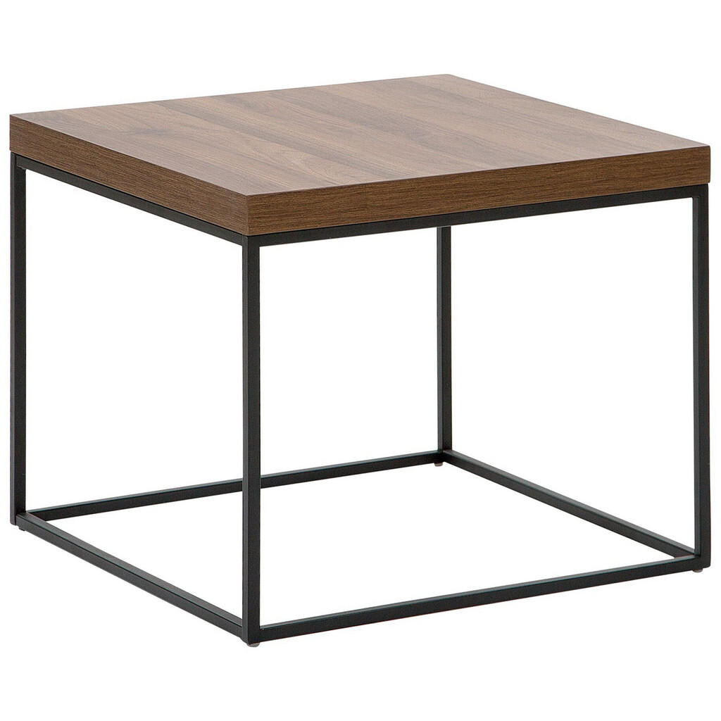 Beliani PŘÍSTAVNÝ STOLEK tmavší Odstín dřeva/černý 60/60/50 cm Delano