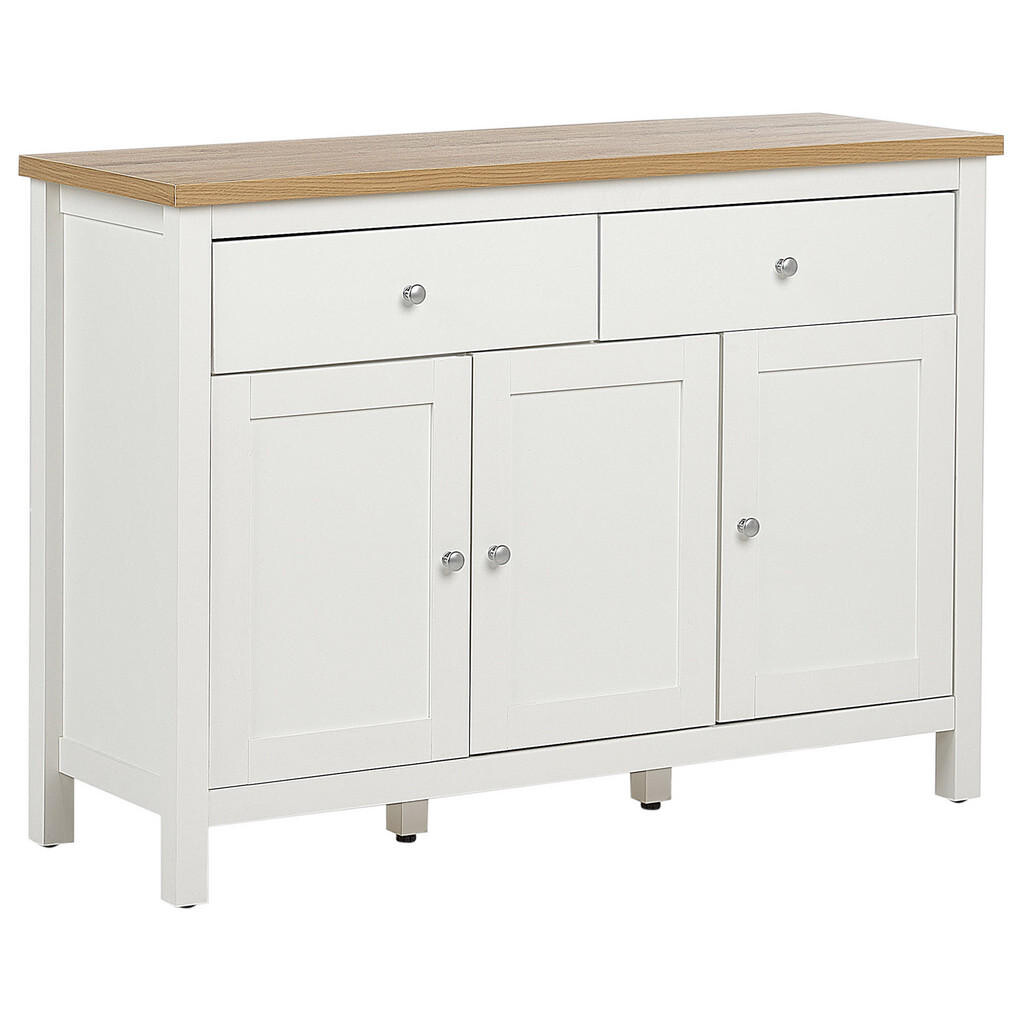 Beliani SIDEBOARD se 3 dveřmi Krémově bílý Atoca