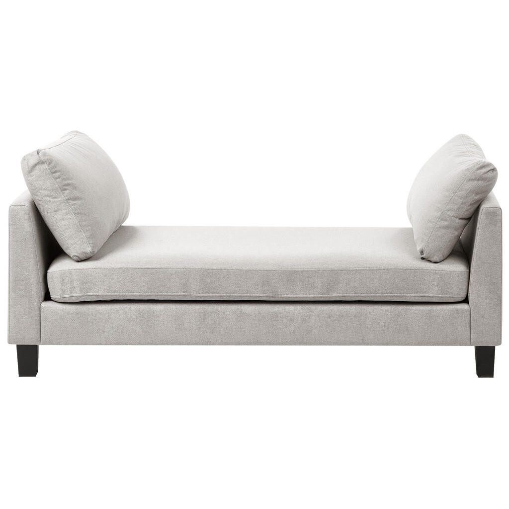 Beliani ČALOUNĚNÉ LEHÁTKO CHAISE LONGUE Látka Světle šedé Archiane