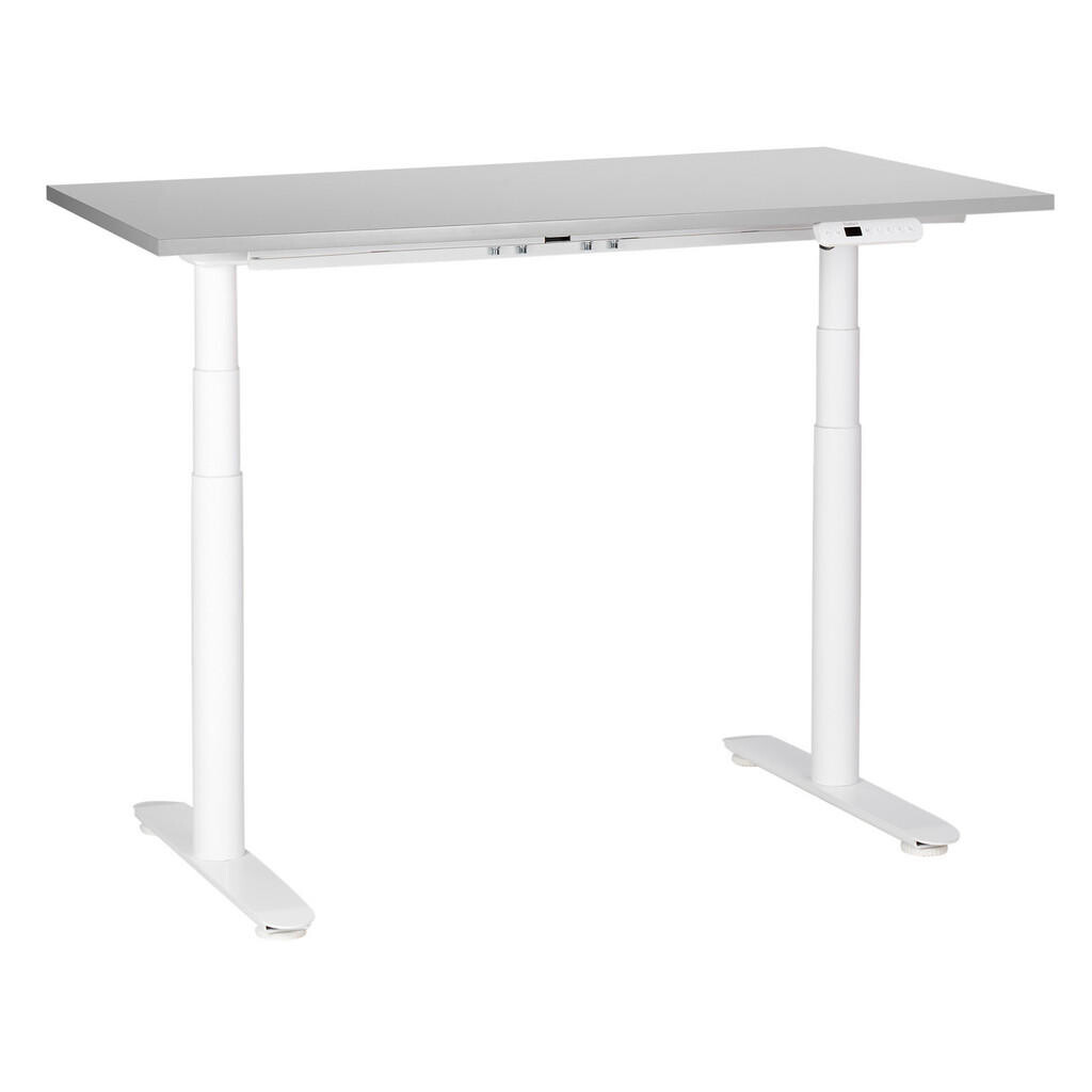 Beliani PSACÍ STŮL šedobílý 120/72 cm elektrický výškově nastavitelný Destin IV