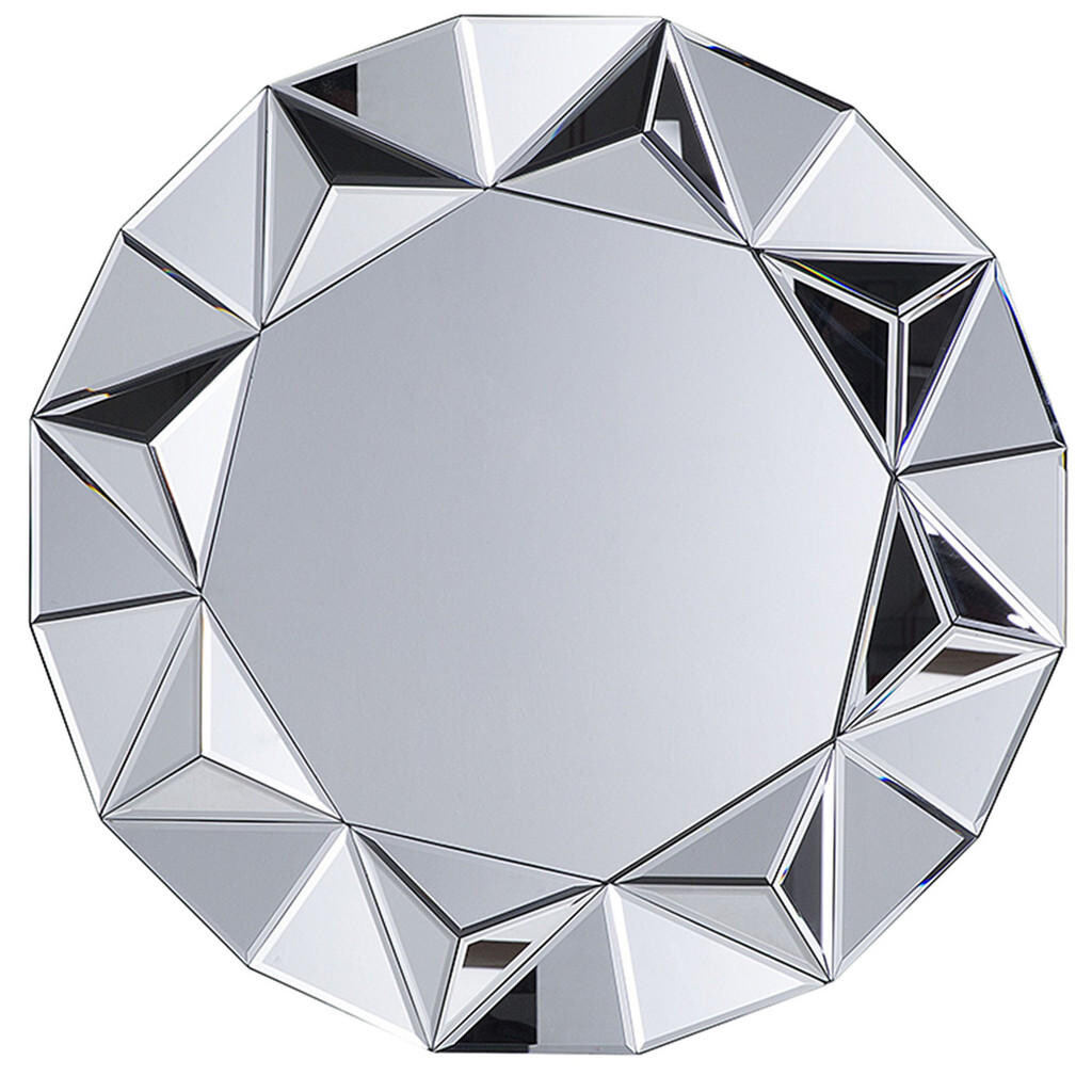Beliani NÁSTĚNNÉ ZRCADLO stříbrné Diamantform 70 cm Habay