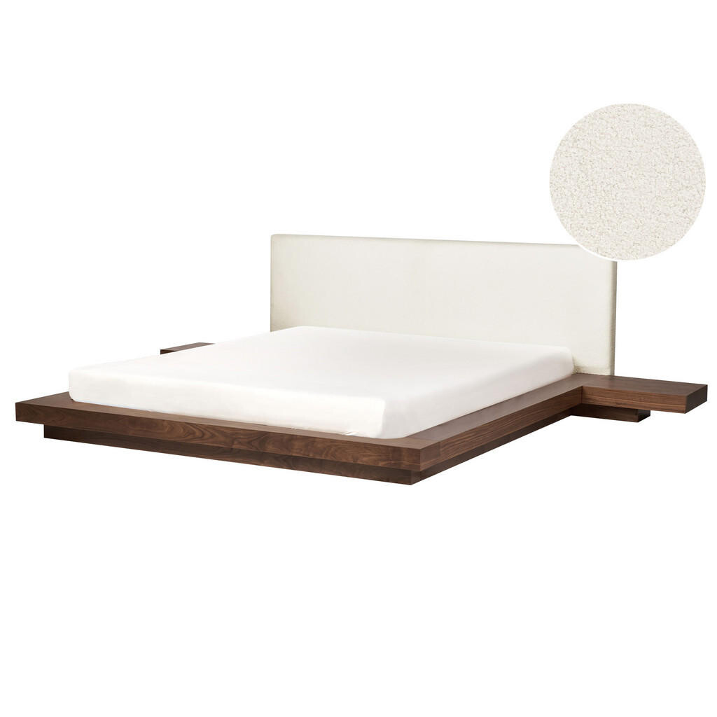 Beliani POSTEL s roštem 180/200 cm MDF deska Hnědá Zen