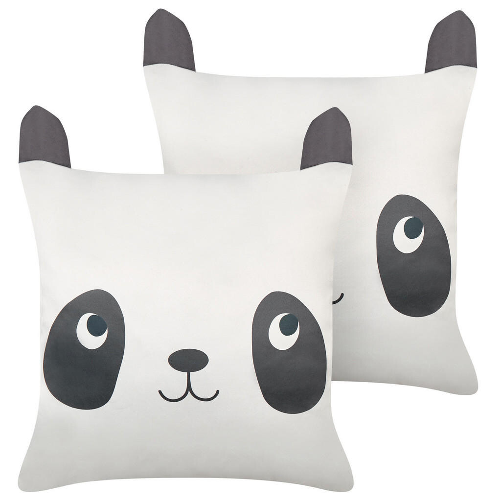 Beliani DEKORATIVNÍ polštář sada 2 ks Bílý 45/45 cm Pandapaw