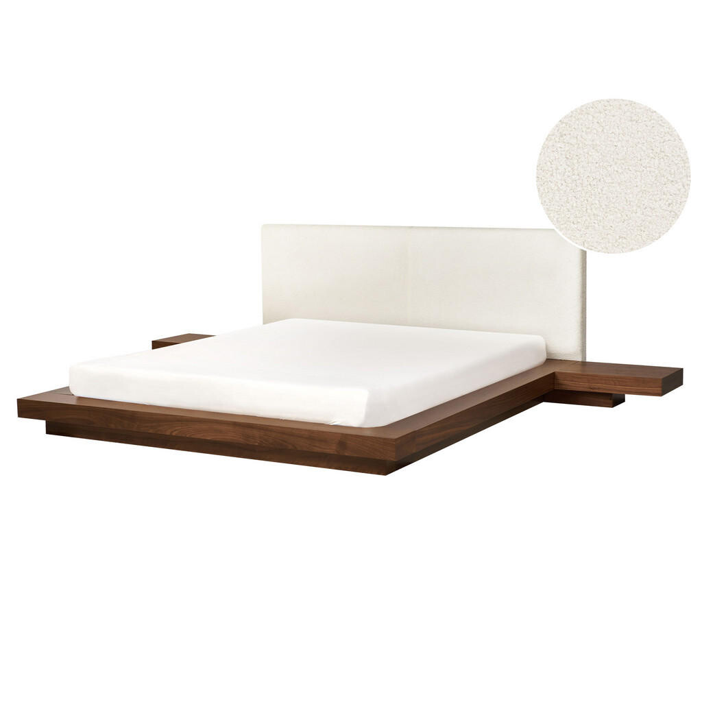 Beliani POSTEL s roštem 160/200 cm MDF deska Hnědá Zen