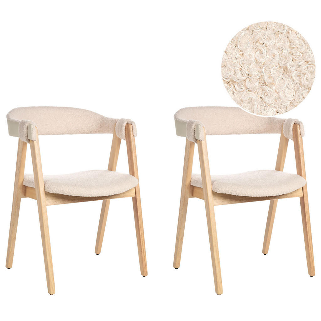 Beliani JÍDELNÍ ŽIDLE sada 2 ks Světle béžová Day