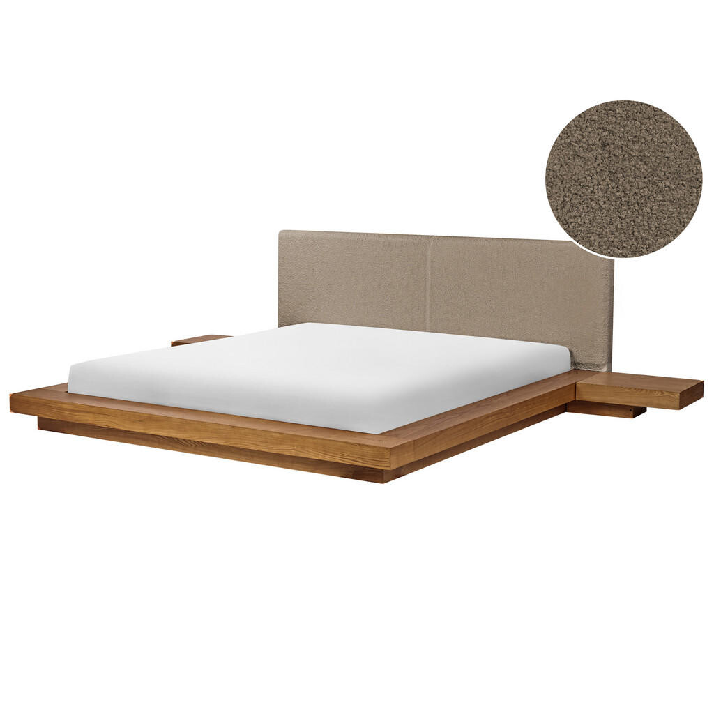 Beliani POSTEL s roštem 180/200 cm MDF deska Světle hnědá Zen