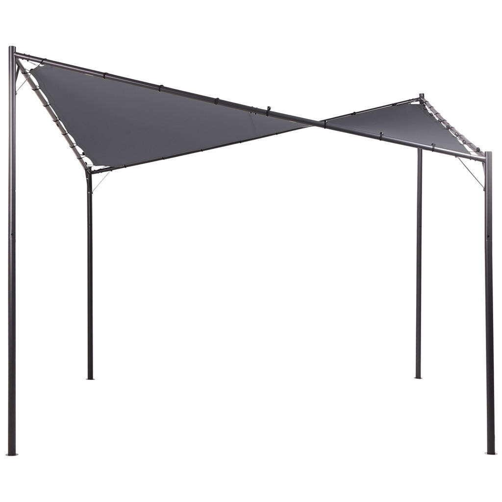 Beliani ZAHRADNÍ PAVILON Kov 300 cm 300 cm Tmavě šedý Aventine