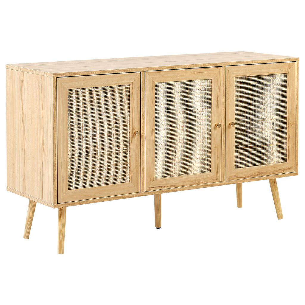 Beliani SIDEBOARD Světlejší Odstín dřeva Perote