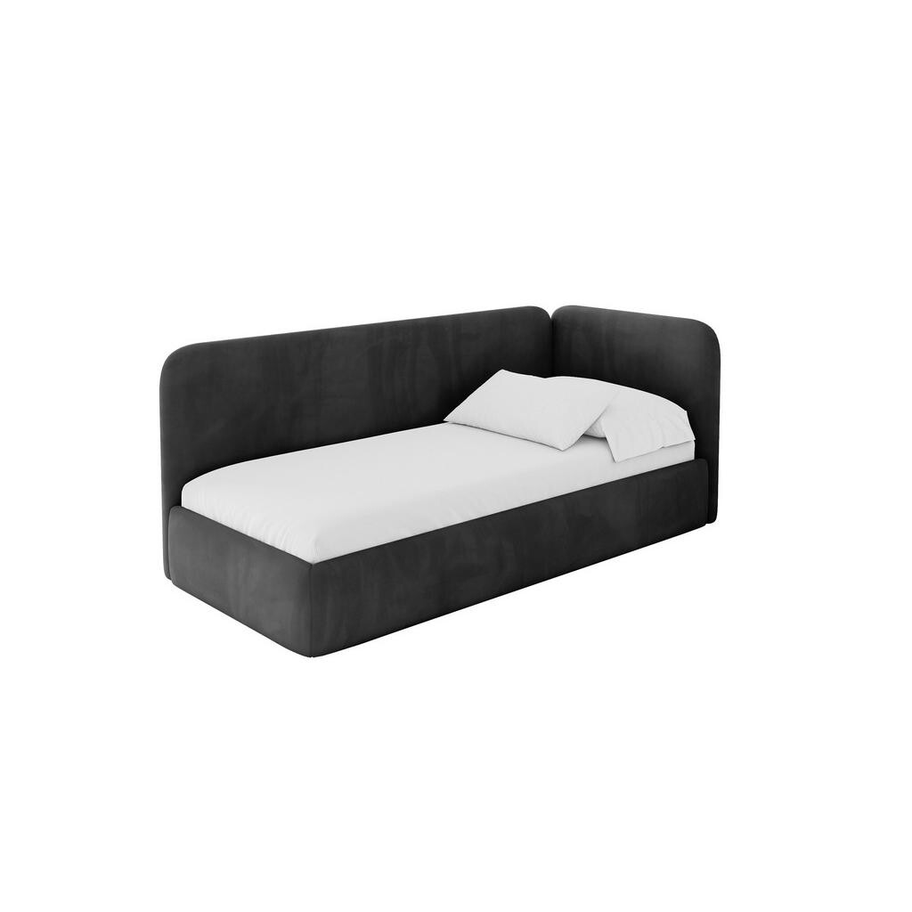 ALTDECOR JEDNOLŮŽKOVÁ POSTEL pro mládež s úložným prostorem a matrací H3/H4, vlevo - ELSY 90x200 černá