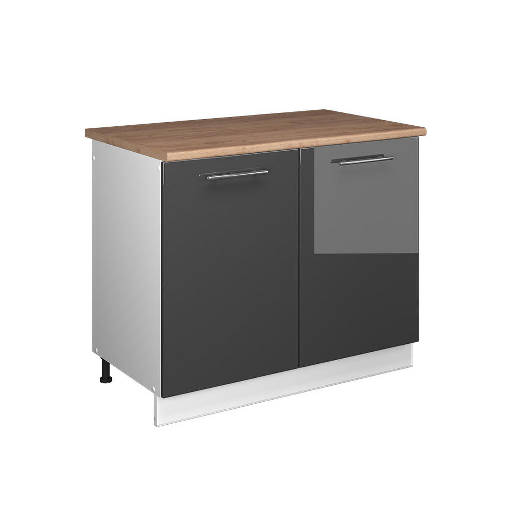 Vicco SKŘÍŇKA POD DŘEZ Fame-Line, Antracitový vysoký lesk/Bílá, 100 cm, PD Dub